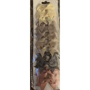 Bowknot Barrettes Hair Clips - 2.4Inch Solid Hair Bow Headwear Accessories 10PC